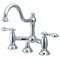 Kingston Brass KS3911AL Restoration Bathroom Bridge Faucet, Polished Chrome KS3911AL - alternate 1